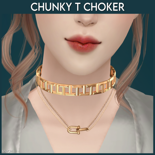 [mach] Chunky T ChokerNew meshFemale9 SwatchesSpecular mapHQ compatibleDOWNLOAD