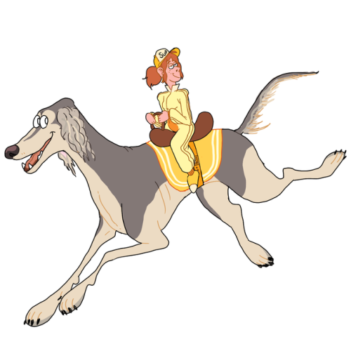 little-tunny:new anime idea: Team of badass ladies riding real big dogs!!! utterly fantastic 