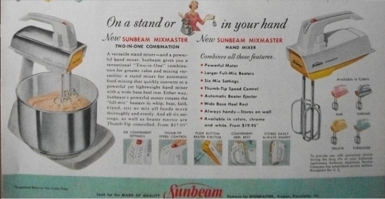 Vintage Sunbeam Mixmaster Mixer With Attachments