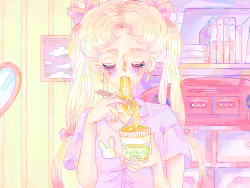 jellypetal:  pixel redraw of usagi ῍̻̩✧(´͈