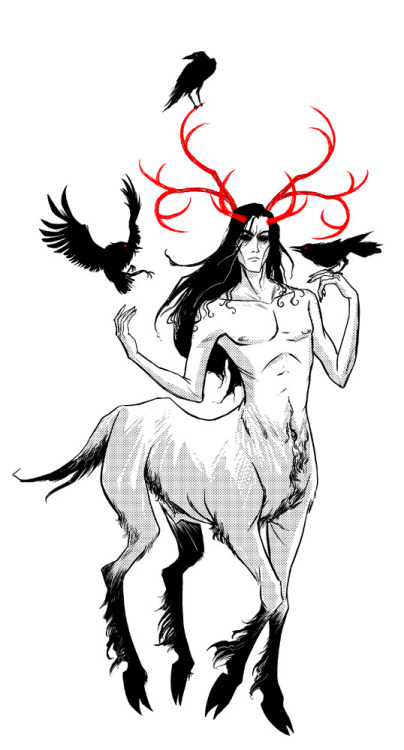 kawaii-desu-nope:  marteani:  Day 2: Centaur, deer style with bonus crows.   Relevant to donnie’s interests