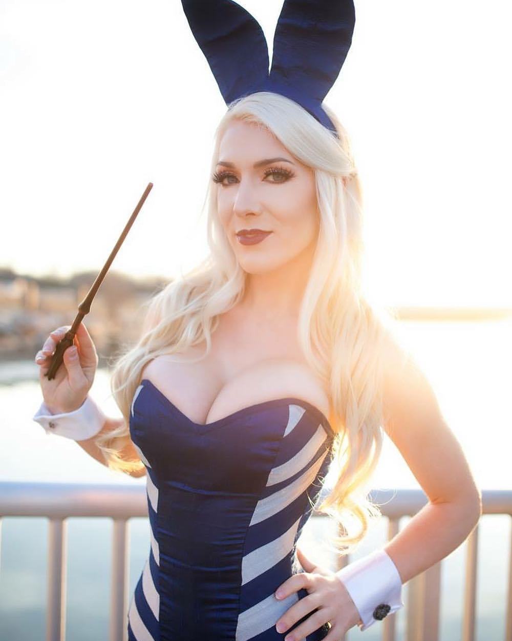 kristenhughey:#RIPHef 💙 . . . . . 📸: @papercube  #bunnysuit: @castlecorsetry