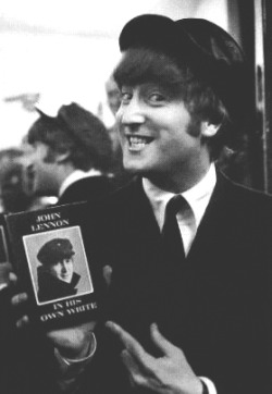 cried-for-no-one:  thebeatlesordie: 49 years ago today, on March 23, 1964, John Lennon’s first book, In His Own Write (consisting of drawings, poems, and short story’s), was released.   is that a motherfucking platypus in his motherfucking shoulder