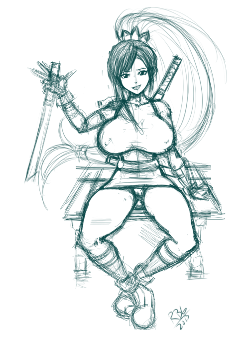 Taki/Tifa fusion sketch.  Dunno when I’ll get around to finishing this one.