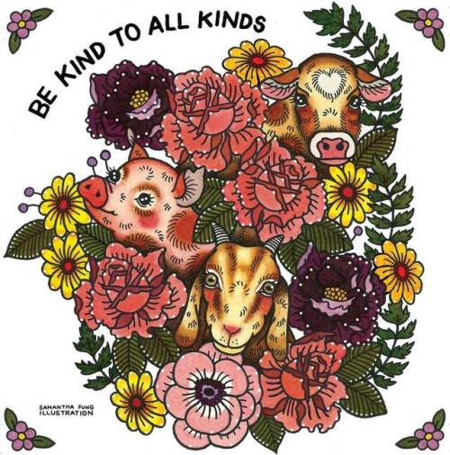figdays:“Be Kind” Art Print //SamFungIllustration 