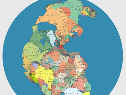 margaerose:pangeasplits:emperortab:Pangea with current political boundaries.throwback thursdayI woul