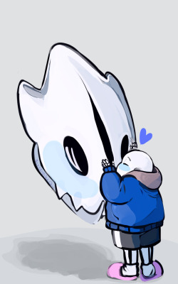 beckyshecky:  I love the idea of Sans treating his blasters as pets and just they’re such good boys he loves them