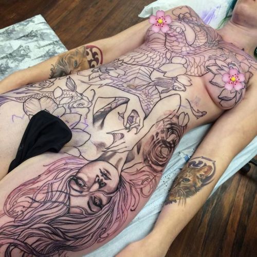 thievinggenius: Tattoo done by Teresa Sharpe. (in progress)instagram.com/teresasharpear