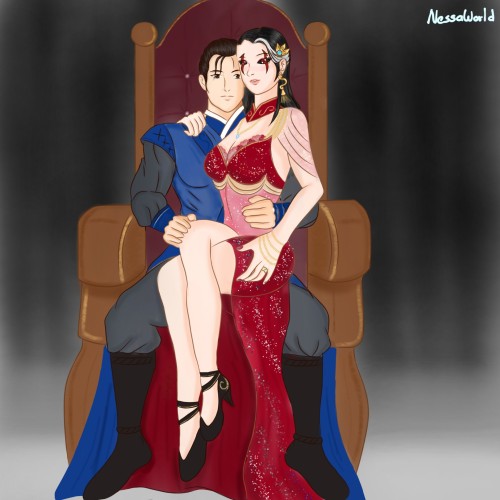 The Grandmaster And His Wife Sareena Passing By For A Painting, According To My HC They Got Married After