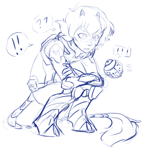 Evolution AU doodles. Lance has to rescue Keith when he was ejected by Red during battle to protect 
