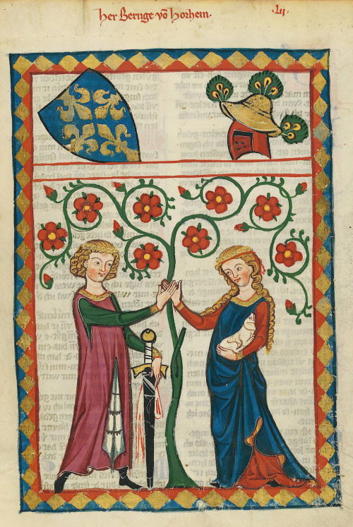 Illustrations from the Codex Manesse by the Grundstockmaler, 1305-1315