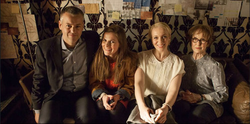 Louise Brealey at 221B; Rupert Graves, Louise Brealey, Amanda Abbington, and Una Stubbs for Sherlock