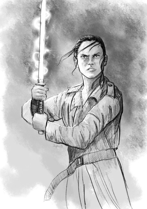 libertinem: daphnedraws: “There can be only one Jedi.” Rey McCloud from my Highlander/St