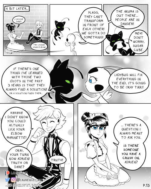 Masked FeelingsPage 15  &amp; Page 16This Miraculous fancomic takes place 3 years after sea