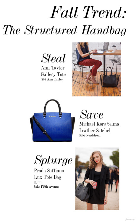One of my favorite fall trends (and a wardrobe classic) is the structured handbag. I especially love