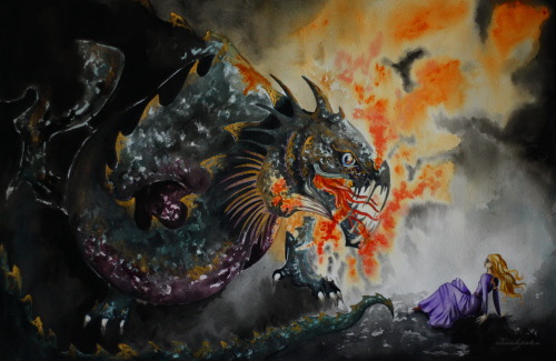 unionloputon:Redid my old Glaurung and Nienor painting