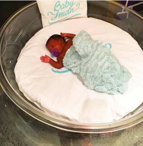 Baby Iman in her customized Baby Bubble bed! A baby bassinet that is top of the line safe, award win