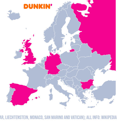 sinetone: mapsontheweb: American fast food chains in Europe take me to the russian dunker