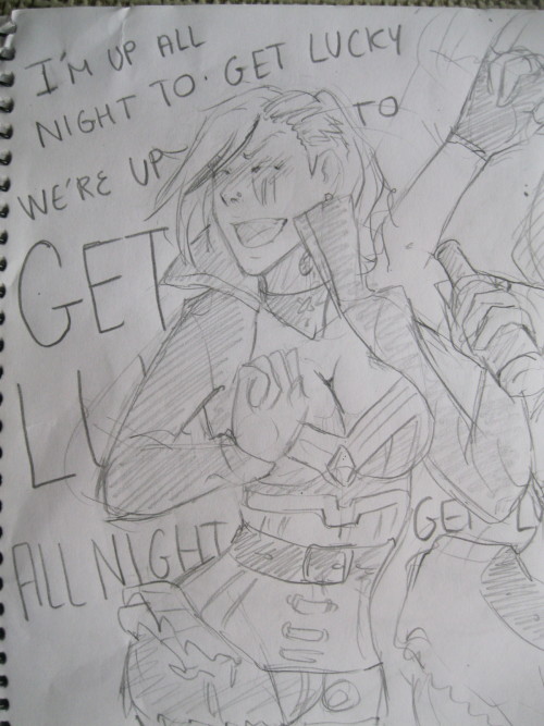 More sketches…I hope I’m not spamming your dash >_< The drawing where Vi and Cait are singing…well, that is what happend when you draw while listening again and again “Get Lucky” by Halestorm xDD (I’m not sorry