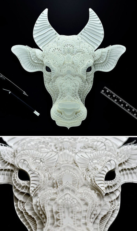 thedesigndome:Elaborate Paper Sculptures of Endangered AnimalsPatrick Cabral, an artist based in Phi