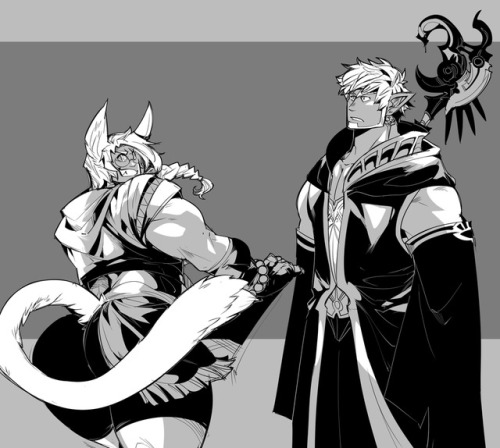 gengacanvas:  I drew Lucien with his FC mates in FFXIV!Listed by name : Sullivan Norwood, Tarran Noodleclaw, Final Sparky, Cinaed Meadowhammer, Kih’li Minwhe, and Arismont Dailemont.