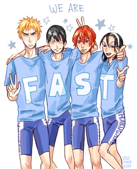 sevenfivetwo-art:   dream team ★ Fukutomi Arakita Shinkai Toudou   I would’ve drawn more fun stuff with the shirts and with more effort if it weren’t for all the technical difficulties and the faulty saves and the million times I had to recolor