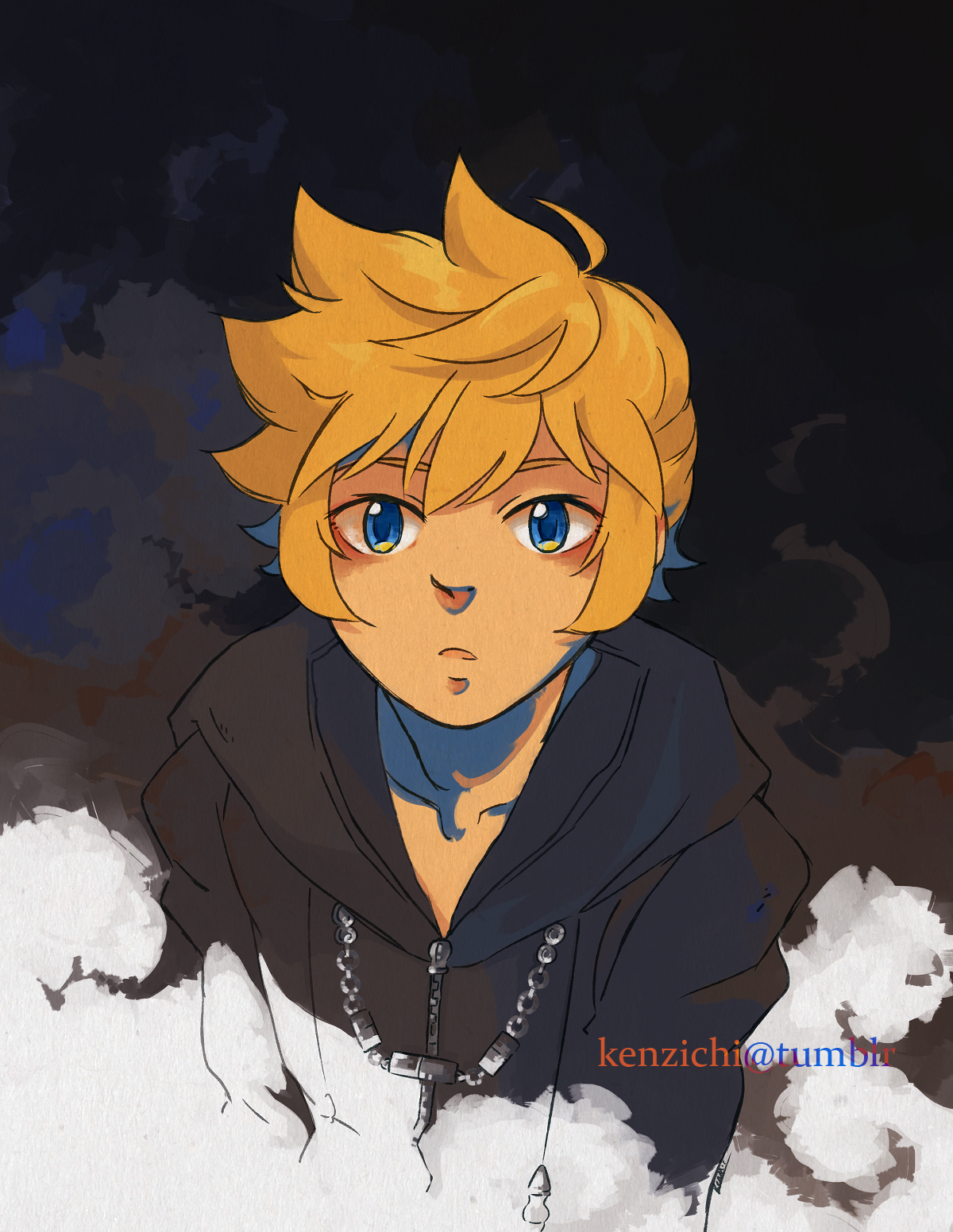 kenzichi:  Non-glitch/text version of my countdown pic day 7. You wasted angry boi