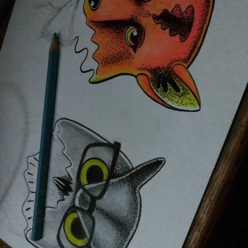 Take 2 #fox #owl #illustration Https://www.instagram.com/p/BrROeaPDbNu/?utm_source=ig_tumblr_share&igshid=1j54mr61nazza