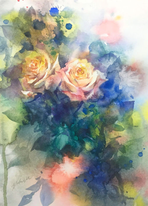 朝焼け(morning glow) Dec.10.2017 watercolor size:242*333mm (F4) paper:hahnemuhle (細目・300g/m2)
