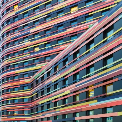 paulbrouns:Streams of Colour  The Ministry of Urban Development and Environment in Hamburg, Germany. Designed by @sauerbruchhutton Architects. I have rarely seen a building that made such an astonishing, overpowering impression to my eyes, heart and soul.