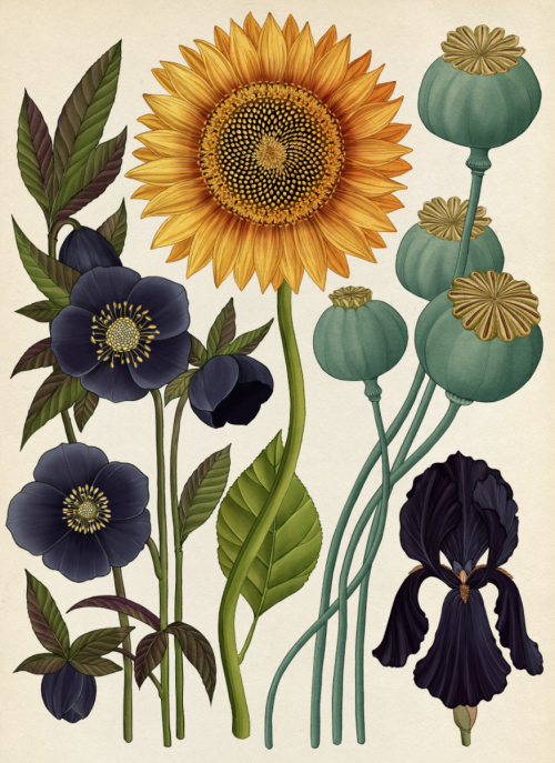 katie-scott:  Cultivated Flowers, from Botanicum.  Publishing Sept 16 with Big Picture Press. I