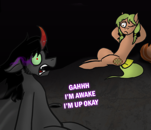 ask-king-sombra:  I JUST DON’T UNDERSTAND ANYTHING ANYMORE ((Oh hello surprise cameo Serious Rainbow! Or maybe not-so-surprise, considering you were riding wolfback a couple updates ago.))  @$(*YU#*&)(RYR O_O