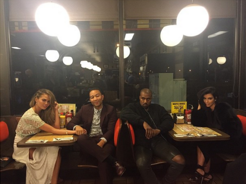 kuwkimye:kimkardashian Double date at the Waffle House