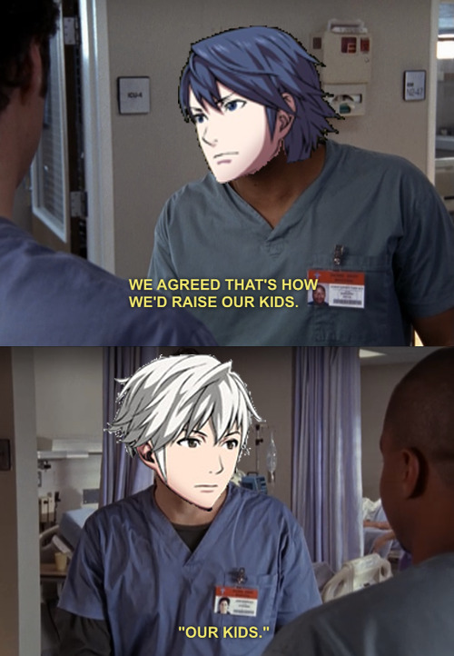 nidoranduran:  All I can think of whenever Chrom does his “two halves of a whole” bit in Chapter 21. 