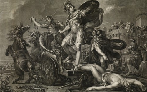 Achilles Dragging Hector&rsquo;s Body, engraving by Domenico Cunego after a painting by Gavin Ha