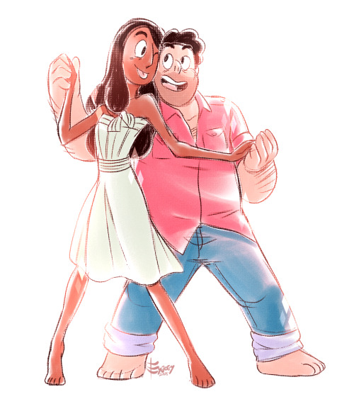 eyjoey:  Yeee I drew Connie and Steven again!feel so Bollywood movie-ish haha