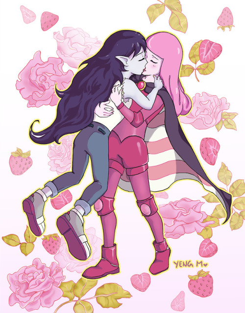 Sooo, I forgot to post that I finished this obligatory bubbline kiss fanart a month ago… <