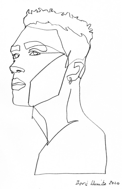 “gaze 734”, continuous line drawing by Boris SchmitzInstagram: @ borisschmitz