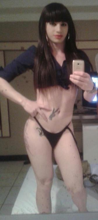 madbadmatt:  EXCLUSIVE AMATEUR TRANNY: Ashilley BonecaWhat a BIG BEAUTIFUL… uhm… TATTOO she has… (yes, that’s her cock) Mad Matt’s girls