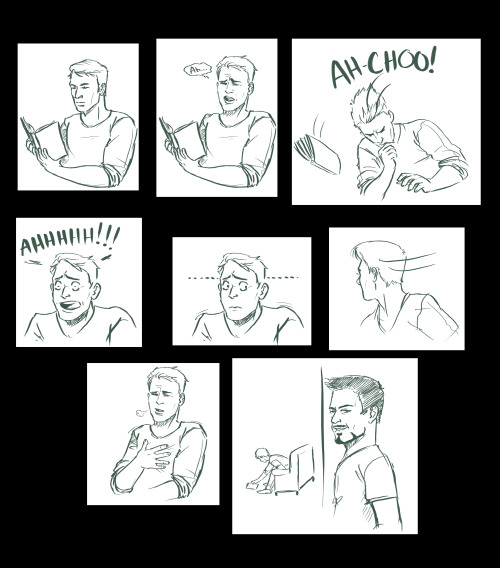 This was inspired completely by gravitiger, who sneezed and was promptly scared by their own sneeze.