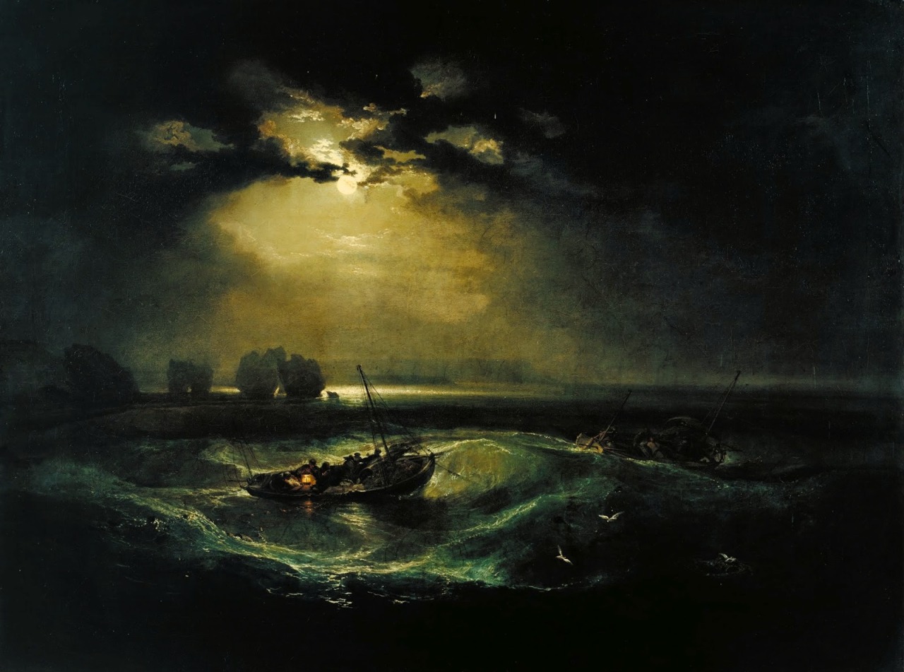 magictransistor:  Joseph Mallord William Turner, Fishermen at Sea, c. 1796. 