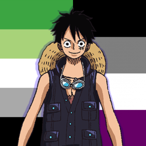 space-prophet: AroAce Monkey D. Luffy icons for Anon!  For Pride month only I’m taking ic