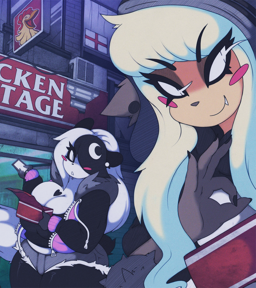 sfjr-art:    ~ Midnight Munchies ~Cyberpunk Chav girls! &lt;3 Big up all the