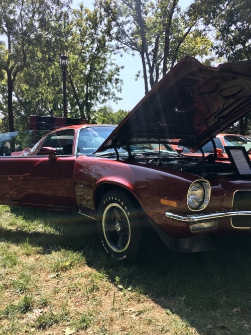 1973 Z/28 with a 350 and 245 horsepower. This car has a 3-speed automatic. The owner’s placard