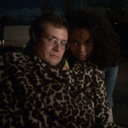fishingboatproceeds:  . @jaz_sinclair and I felt that this leopard print blanket keeping us warm needed to be shared with the world.