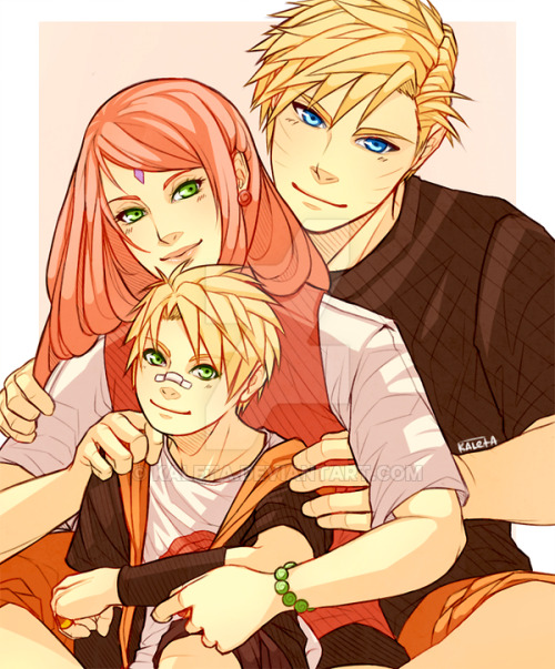 Naruto: NaruSaku Holiday Exchange by KaletaKaleta’s NaruSaku art is so adorable!  Also, I