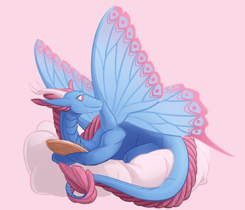 mageintime:Huevember 11! A comfy faerie dragon!