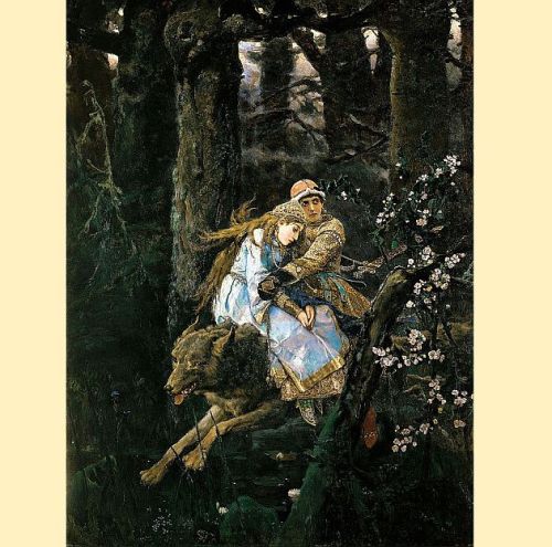 Ivan Tsarevich and the Gray Wolf (1889) by Viktor Vasnetsov (Russia, 1848-1926). 