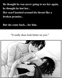 lyssala:  daydream24-7:    “Eren was aware of how close he was to her on the small bed, the way he could feel her breath against his face, his lips. He wasn’t even sure what he was doing, but when he felt his lips press up against hers it didn’t