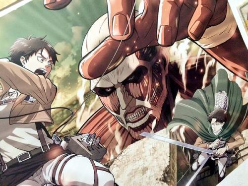 leviskinnyjeans:   A small look at the new Snk the Real poster at Universal Studios Japan! Source   Here’s a full look albeit rather low resolution image of the full poster.   